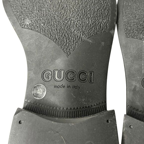 Gucci Pink Leather GG Logo Lug Sole Loafers EU 40 w/ Gold Hardware & Dust Bags - Picture 10 of 13